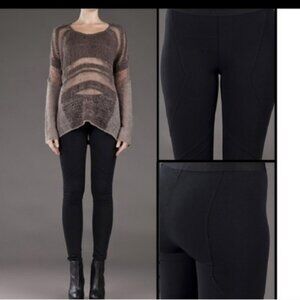 S Helmut Lang Navy Reflex Seam Skinny Leggings